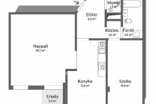 Budapest eladó lakás Józsefvárosban a Kőris utcában, 71 négyzetméteres