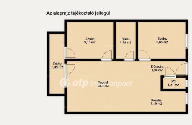 Eladó lakás Győr, 1+2 szobás