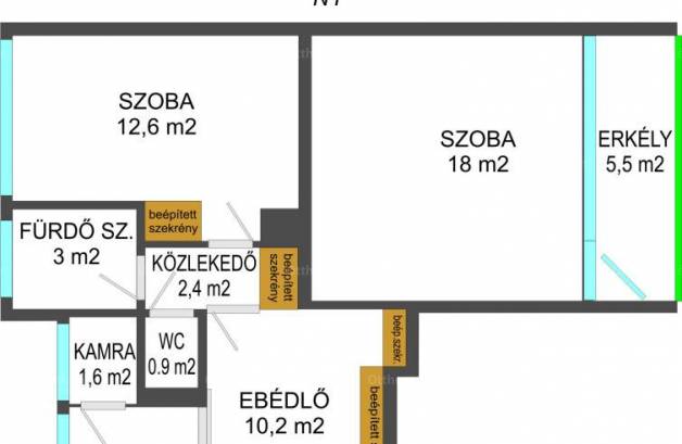 Hatvani lakás eladó Horváth Mihály út 15-ben, 54 négyzetméteres